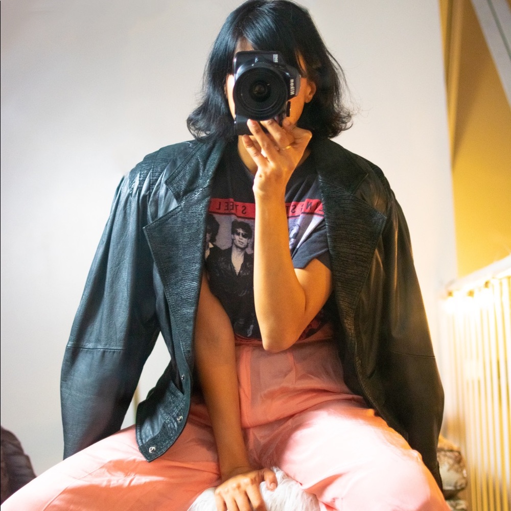 Vtg leather jacket size medium
